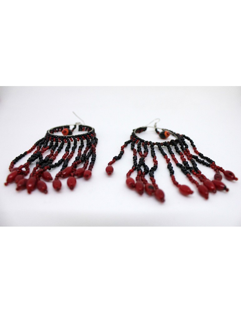 Orecchini Con Perline Extra Lunghi: Gioielli Moderni, Leggeri, Rosa E Neri, Regalo Per Il 30° Compleanno - Italia - Foto 6